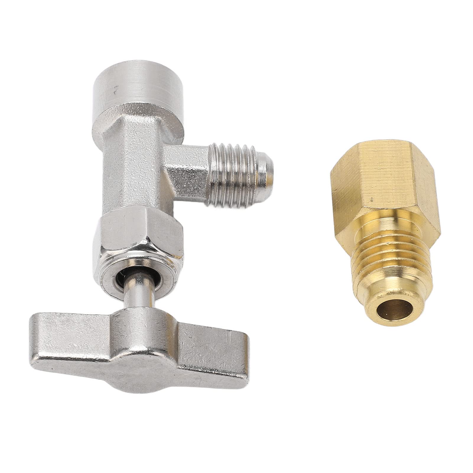 Rubinetto per Lattine R134A, Valvola Autosigillante per Lattine con Filettatura 1/4 Pollici 1/2 Pollici Dispenser di Refrigerante in Acciaio Inossidabile Apriscatole con