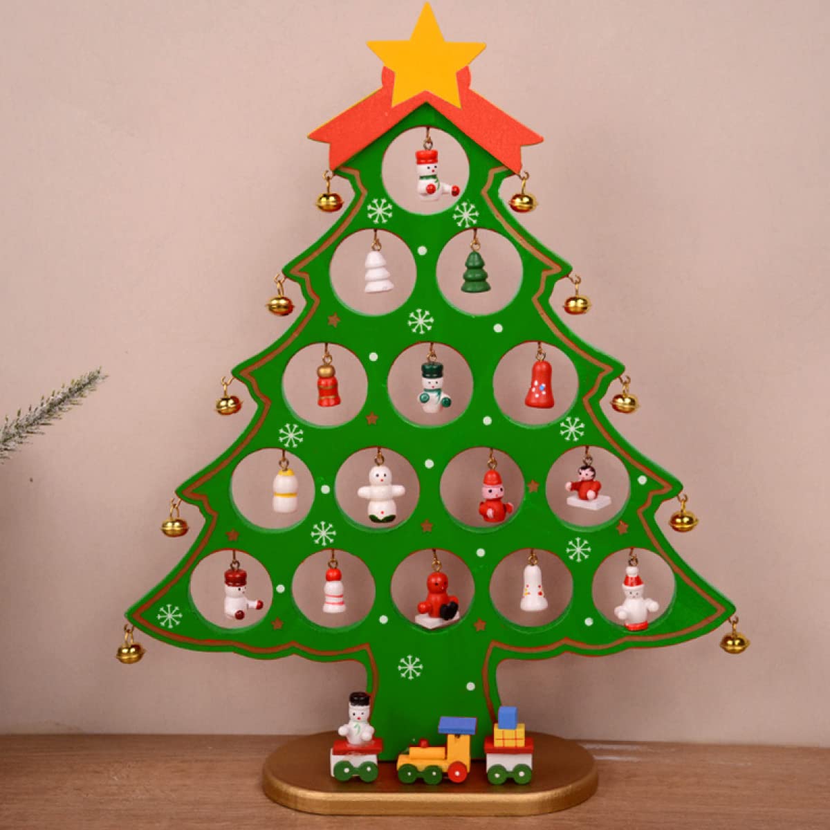 Árbol De Navidad Colgante De Madera Con Estrella: Ahorra Espacio Y Decora Tu Pared (78 Cm, Calendario De Adviento)