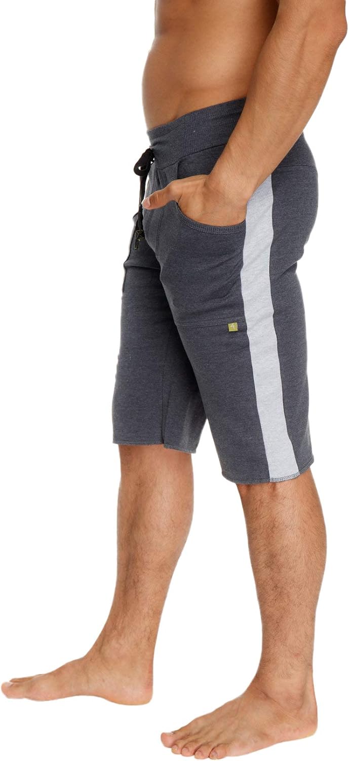 4-rth Men's Eco-Track & Yoga Gym Short Modal French Terry Made in America Caliifornia Stretch Fit European Tennis Pockets