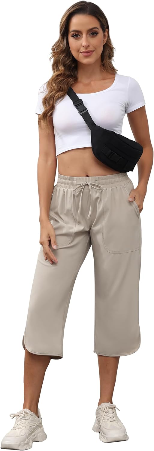 YuKaiChen Women's Capris Wide Leg Lightweight Quick Dry Pants Hiking Outdoor Athletic - Image 6