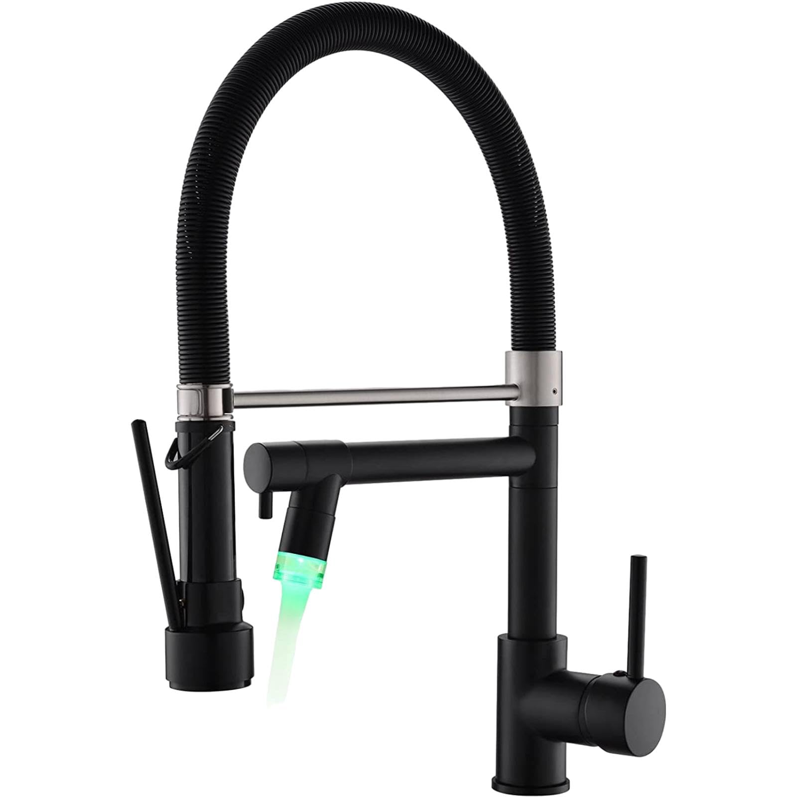 Robinet purificateur d'eau en acier inoxydable design noir mat à LED pour cuisine