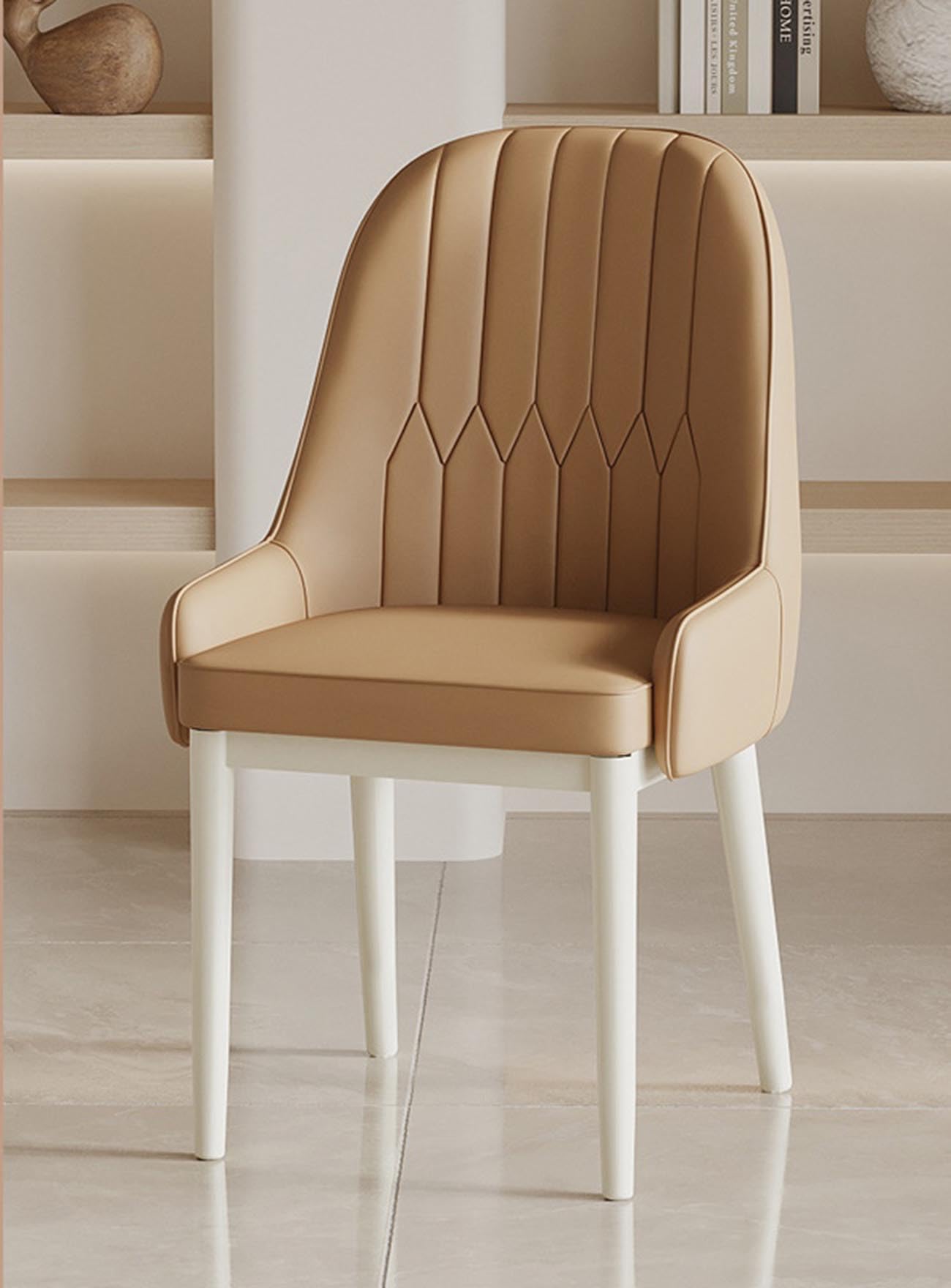 Chaise de salle à manger en simili cuir lot de 2 avec pieds en métal