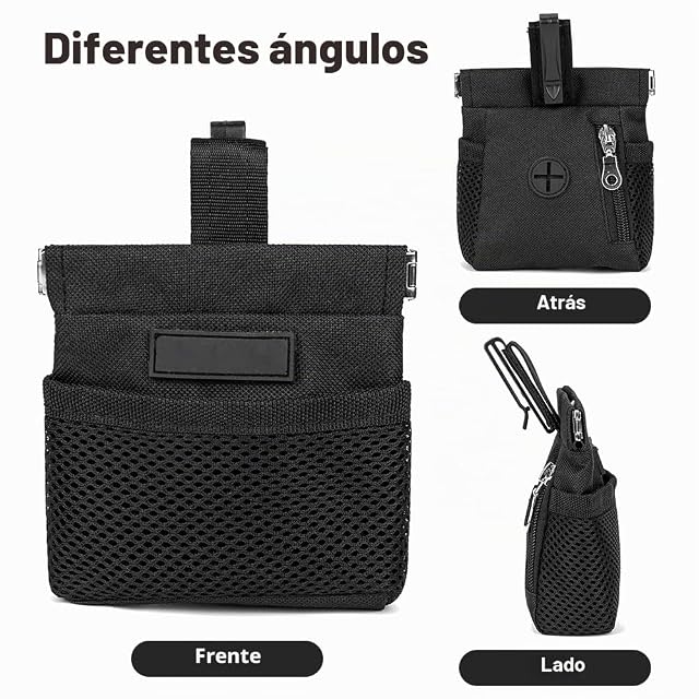 Foto 2 de 8 de DONGKER Bolsa para golosinas para perros, bolsa de comida multifuncional para entrenamiento de perros
