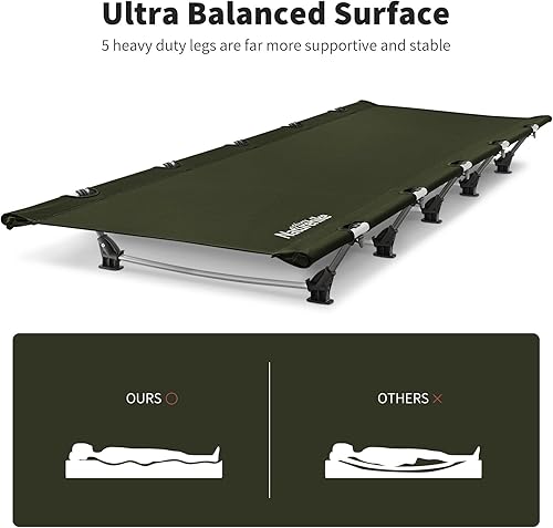Miniatura 3 de Naturehike - Catre de campamento GreenWild, plegable y ultraligero, fácil montaje en 60 segundos, resiste 330 libras, cama de campamento para