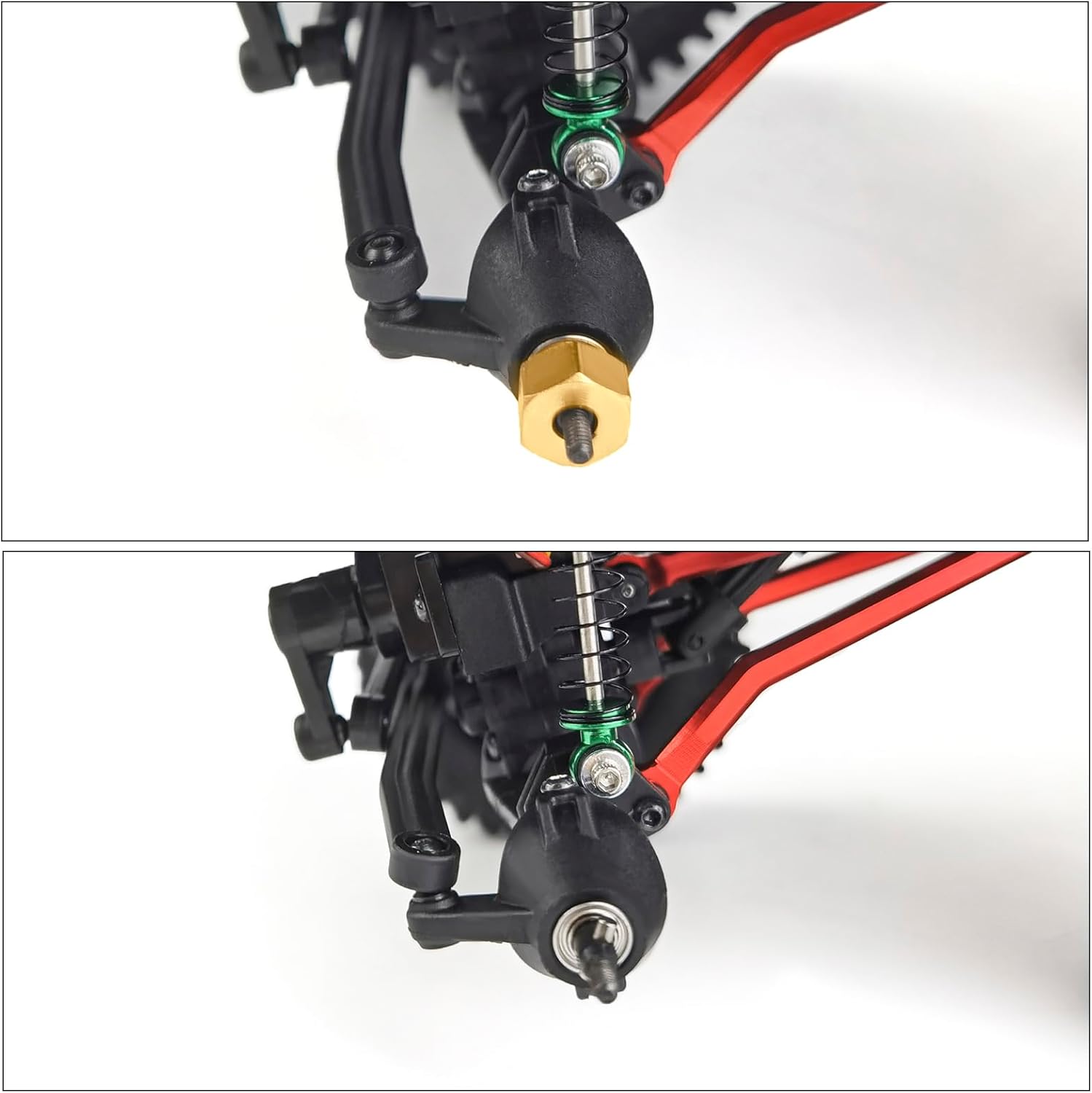 4PCS Brass Counterweight Hex Wheel Hubs Combiner 4mm 4.5mm Upgrade Parts for Axial 1/24 SCX24 90081 RC Crawler Car (4mm)
