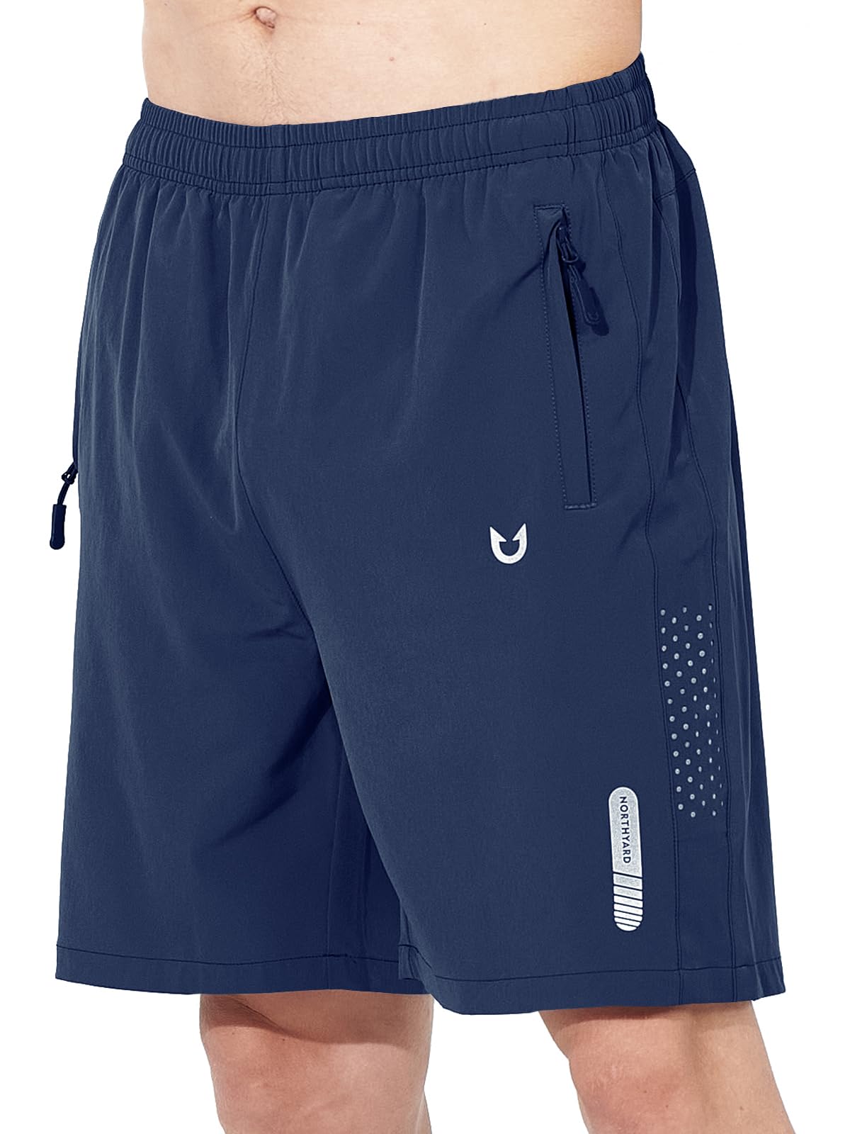 NORTHYARD Men's Athletic Running Shorts Gym Workout 7"/9"/5" Zipper Pockets | Quick Dry, Lightweight, Breathable, Unlined, Moisture-wicking, Reflective Strips, Elastic Waist, Sports Basketball Tennis