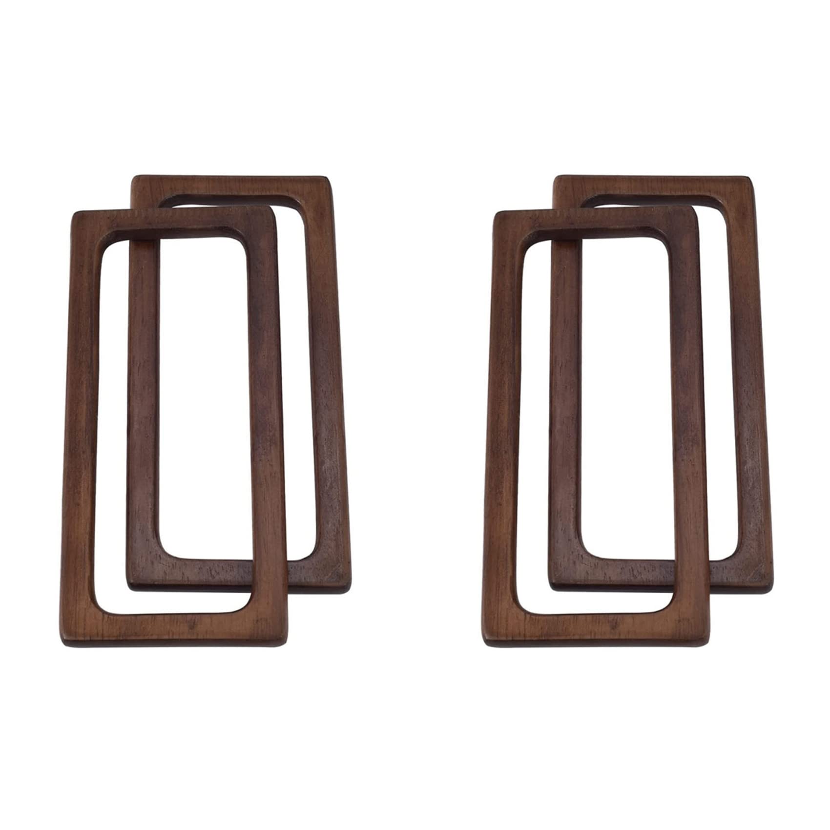 Hndhbfgrt Dark Wood 4Pcs 20Cm Rectangle Wooden Bags Handle Diy Sewing Brackets Purse Frames Handles For Making Handbag Accessories