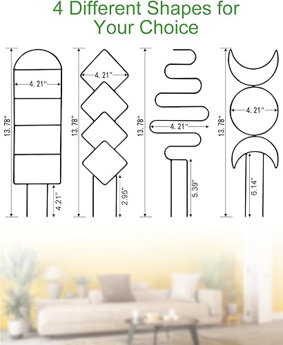 Miniatura 2 de Paquete de 4 enrejados de plantas trepadoras de interior, enrejado pequeño para plantas en macetas al aire libre, enrejado de metal para jardín,