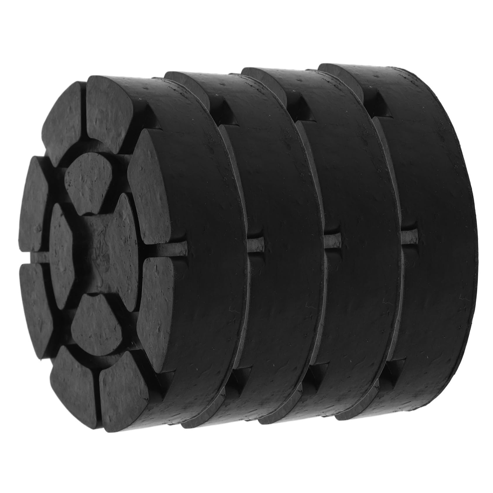 Generisch 4 Stück Gummiauflage Anheben Wagenheberständer Geschlitztes Klinkenpad Klemmschweißbuchsenadapter Jacking-Puck Buchse Liefern Hebebühne Für Bodenheber Klinkenpad-Adapter Black