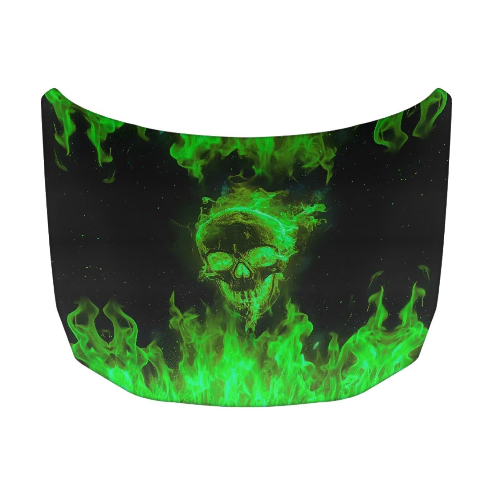 Flaming Skull Car Hood Cover Easy to Install Fabric Hood Cover Vehicles Decorate Engine Removable Automotive Accessories Personalized Suitable for Cars(59×39 Inch)