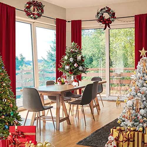 Cucraf Blackout Curtains 72 Inches Long, Room Darkening Christmas Decoration Window Curtain Panels, Rod Pocket Thermal Insulated Solid Drapes For Bedroom Living Room, 52X72 Inch, Red, Set Of 2 Panels #TOP1