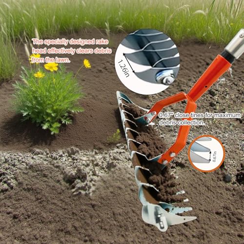 Thatch Rake 170cm Long Handle Garden Rake - Image 4