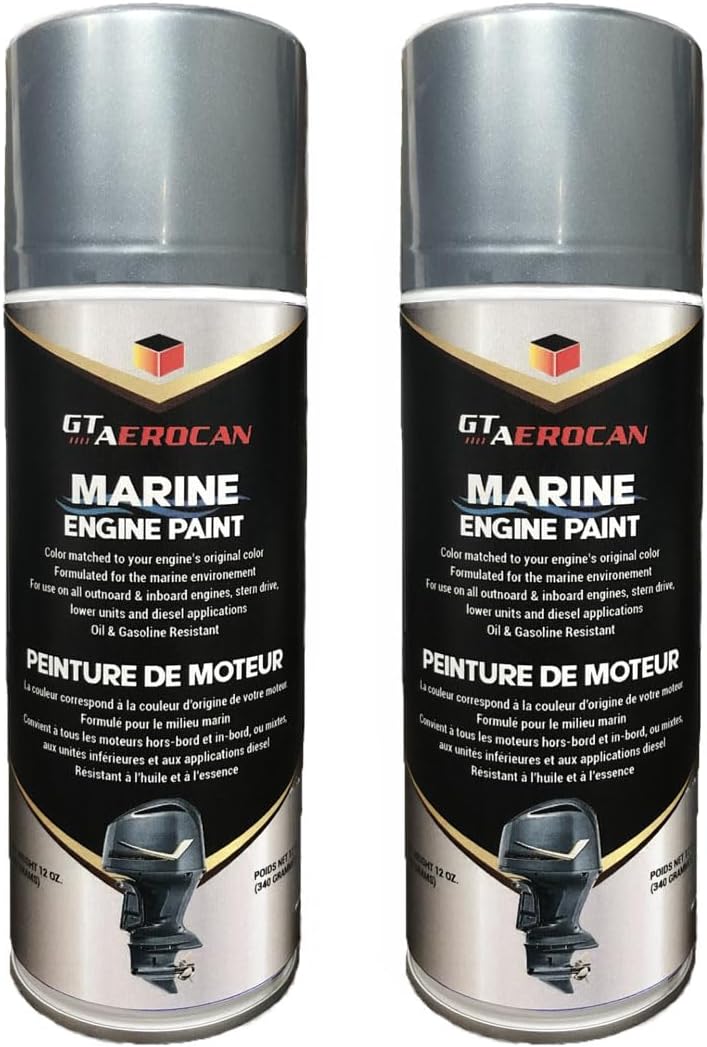 GT Marine Engine Paint Compatible with Yamaha Metallic Blue Silver