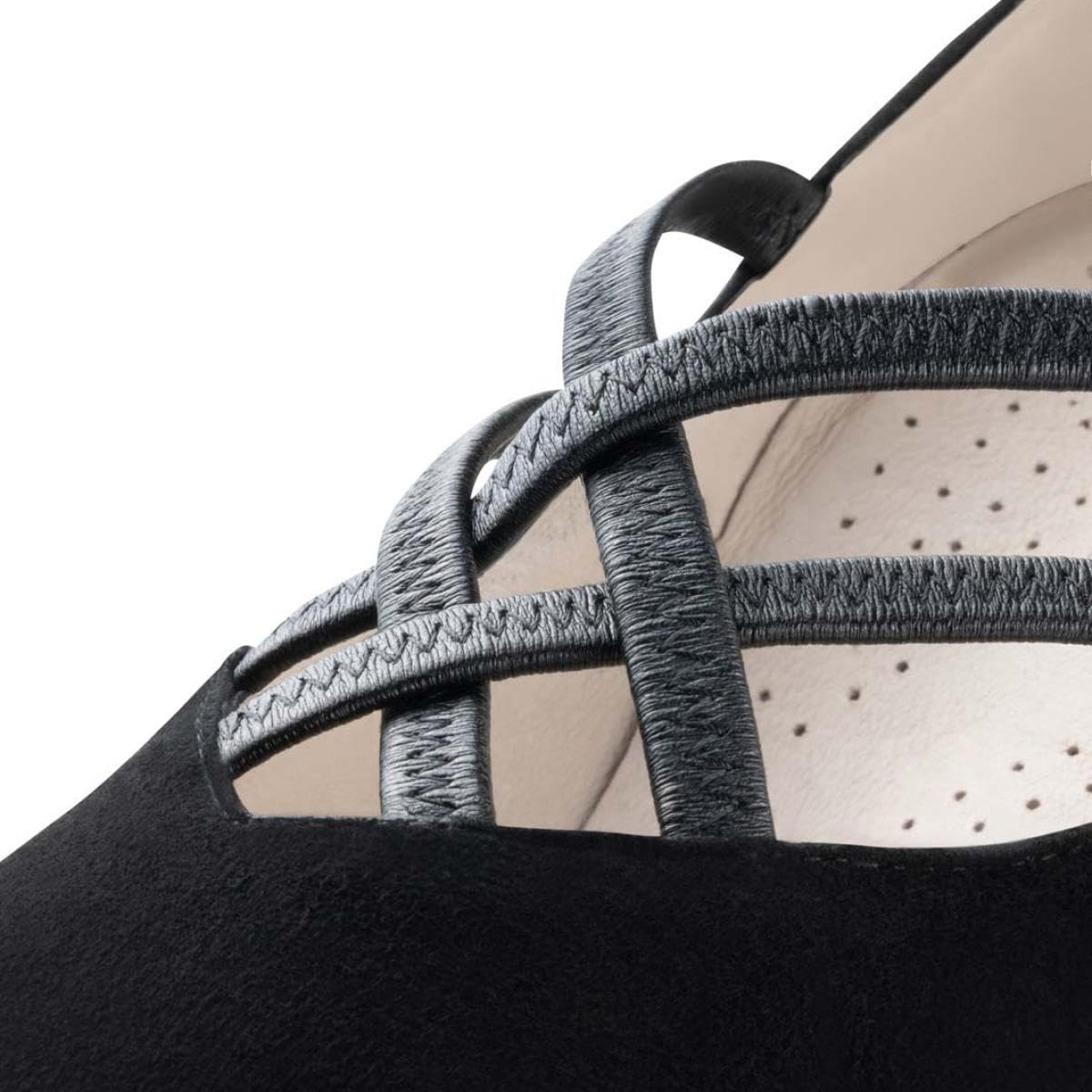 Werner Kern Damskie buty do tańca Ruby 4,5 – Skóra welurowa czarna – Normalne – 4,5 cm obcas słupek – Made in Italy, czarny - czarny - 39 2/3 EU