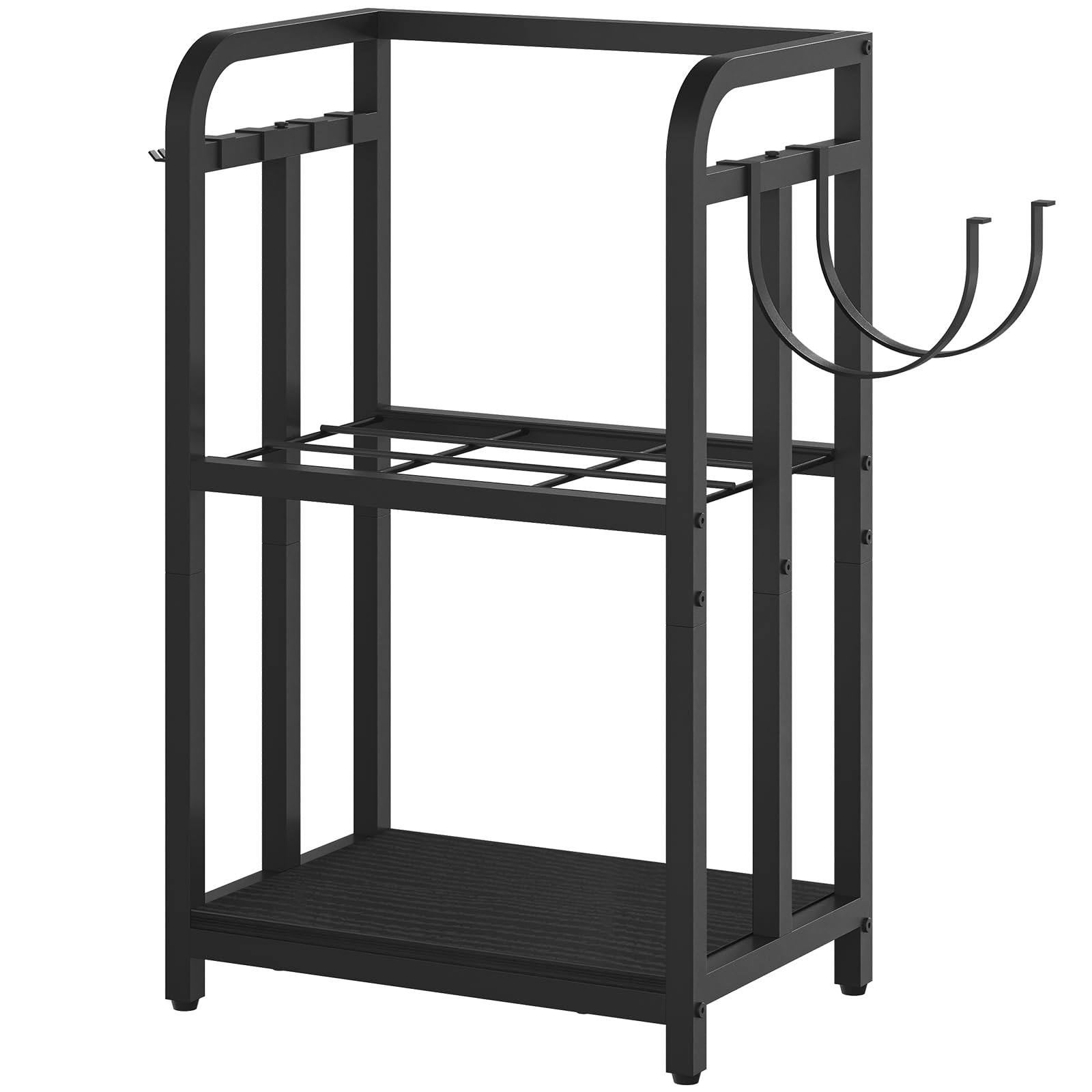 MAHANCRIS Kaminholzregal, Holzregal, Kaminholzhalter Brennholzregal, Metall Stahl Rahmen, für drinnen und draußen, Schwarz AFKBK5301