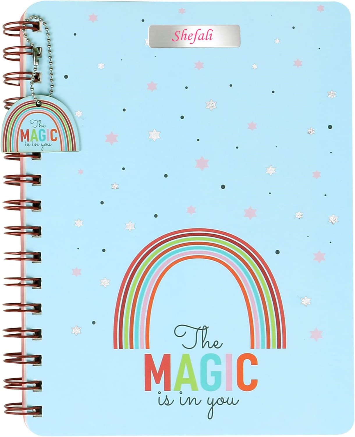 DOODLE Personalized Hard Bound Spiral Notebook Diary with Bookmark Dangler I B5 I 160 Pages I 80 GSM - Magical Rainbow