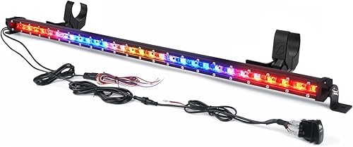 Xprite Barra de luz estroboscópica LED ultrafina de 1.0", barra de luz intermitente de seguridad todoterreno de 30" con freno en marcha, señal de