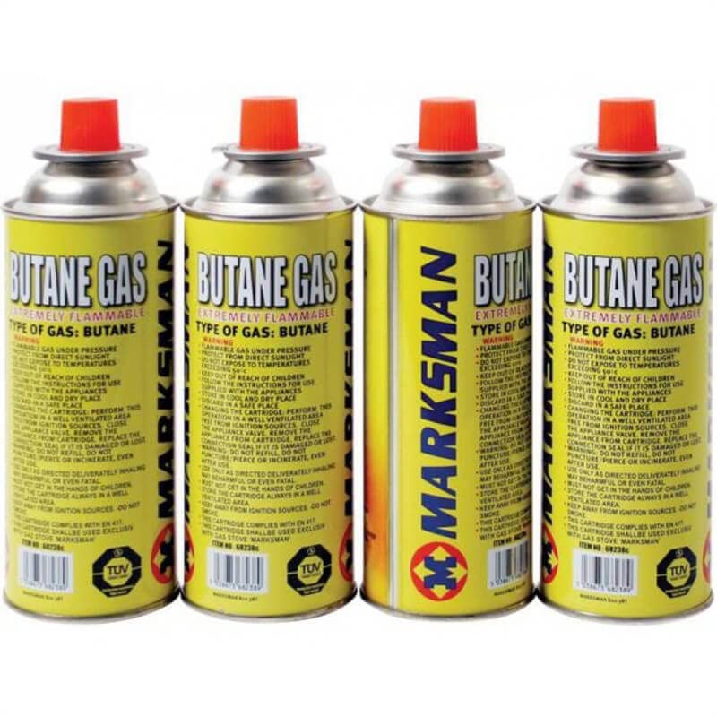 4 BUTANE GAS BOTTLES CANISTER CAMPING HEATER COOKER BBQ