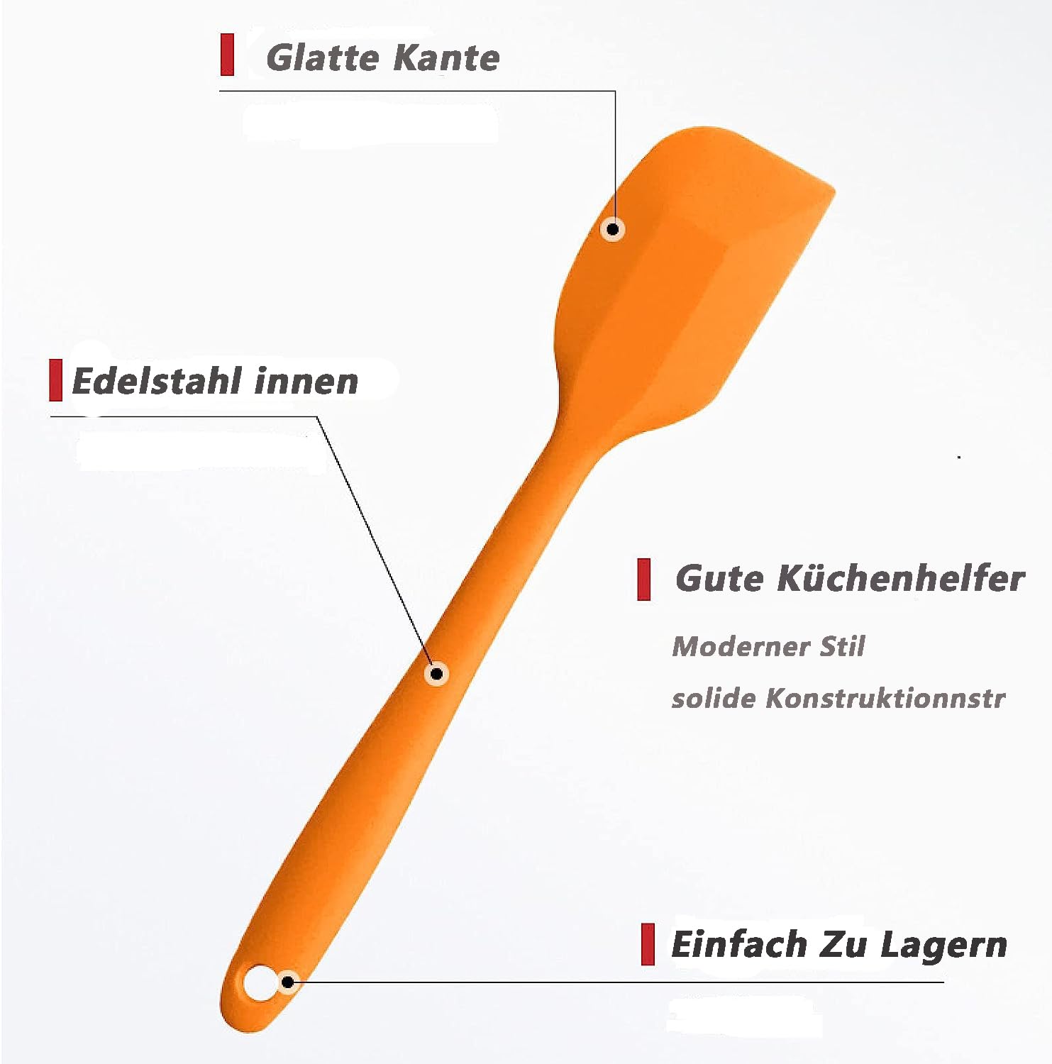 9 Pezzi Spatole In Silicone Da Cucina, 21cm Resistente Al Calore 500°F, Leccapentole Antiaderente, Spatola Lunga Per Mescolare, Cuocere, Cucinare