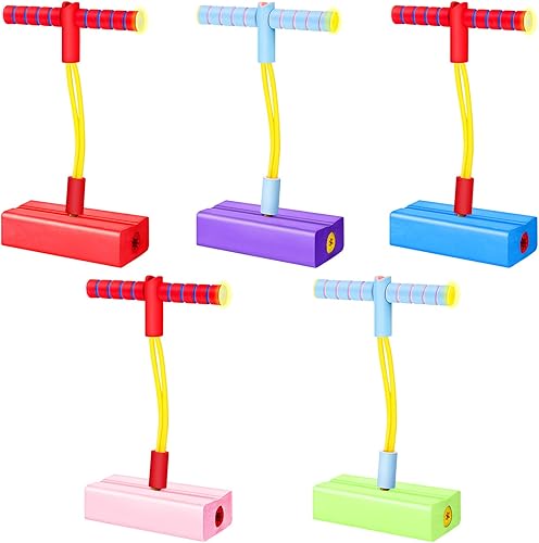 5 piezas de espuma Pogo Jumper Stick Pogo Toy suministros de Navidad para niños de espuma Bungee Jumper a granel hace sonidos chirriantes para