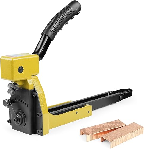 HB3518 Grapadora manual de cierre de cartón, corona de calibre 16 de 1-3/8 pulgadas, grapas de cartón de 3/4 pulgadas de longitud, grapadora de