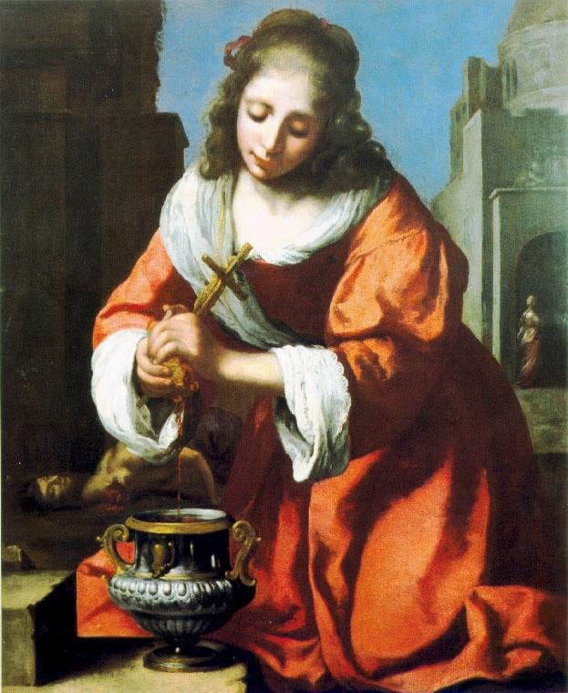 Affiche Sainte Praxède de Johannes Vermeer 60x90cm pour habiller un grand mur vide