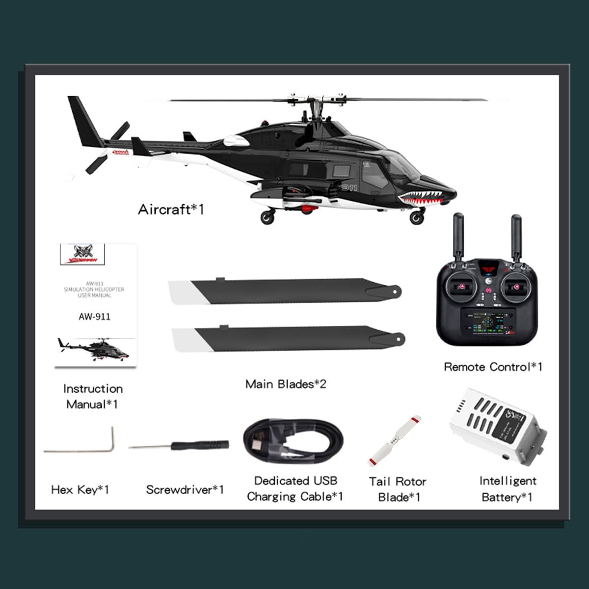 AW911 RC helikopter w skali 1/34, 2,4 G, 9-kanałowy helikopter RC z pozycjonowaniem GPS, światło LED, tryb kaskaderski 6G/3D, prezent dla dorosłych (wersja RTF / tryb 1/tryb 2 przełączany)