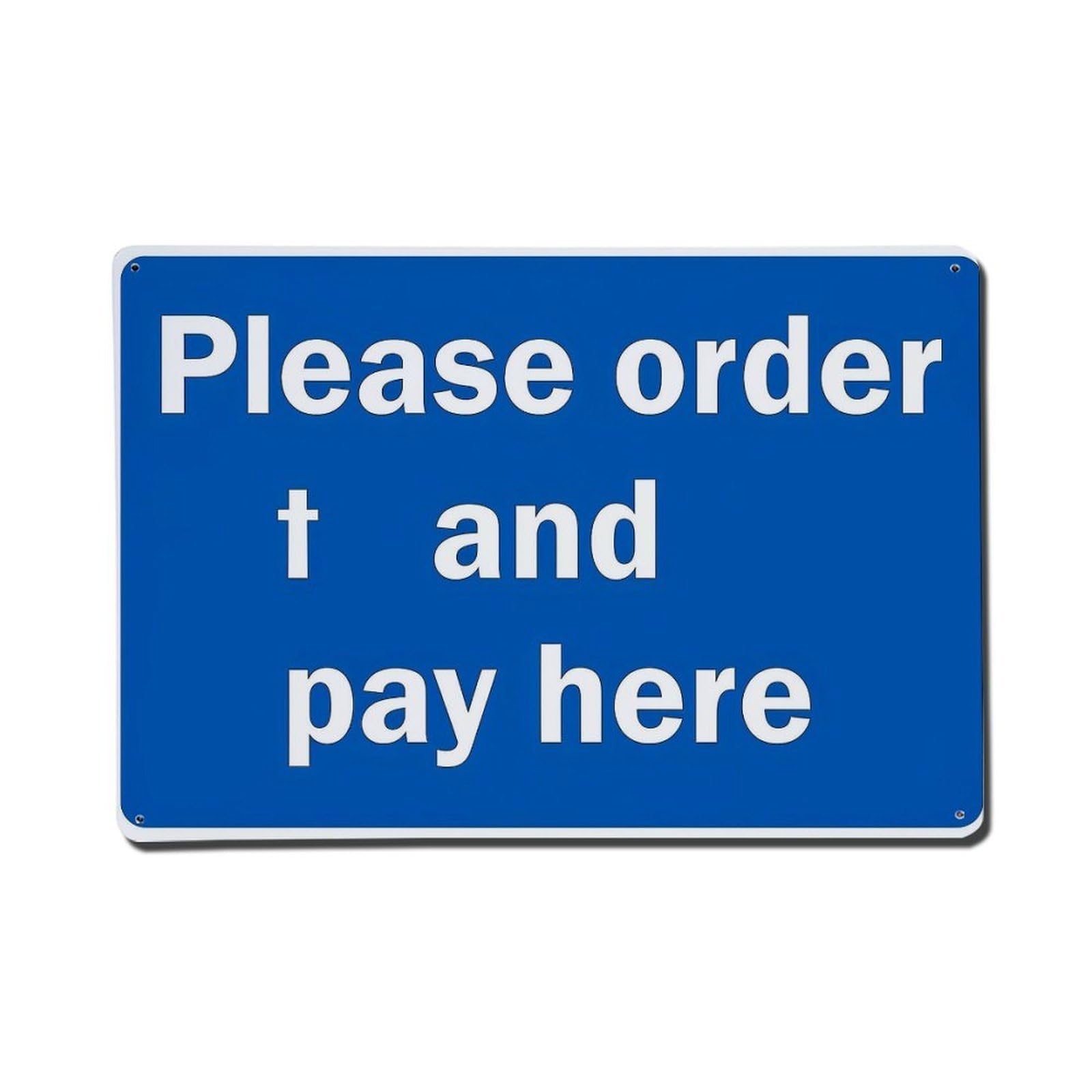 Blue Sign With White Text Metal Tin Sign Plaque