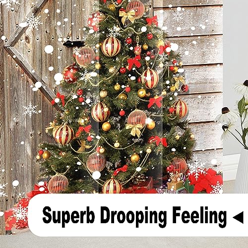 Bovlleetd Rustic Wood Christmas Blackout Curtains Set 2 Panels for Living Room Bedroom Christmas Tree Xmas Eve Party Energy Efficient Thermal Insulated Grommet Blackout Curtains 140x145cm 2 Pieces - Image 3