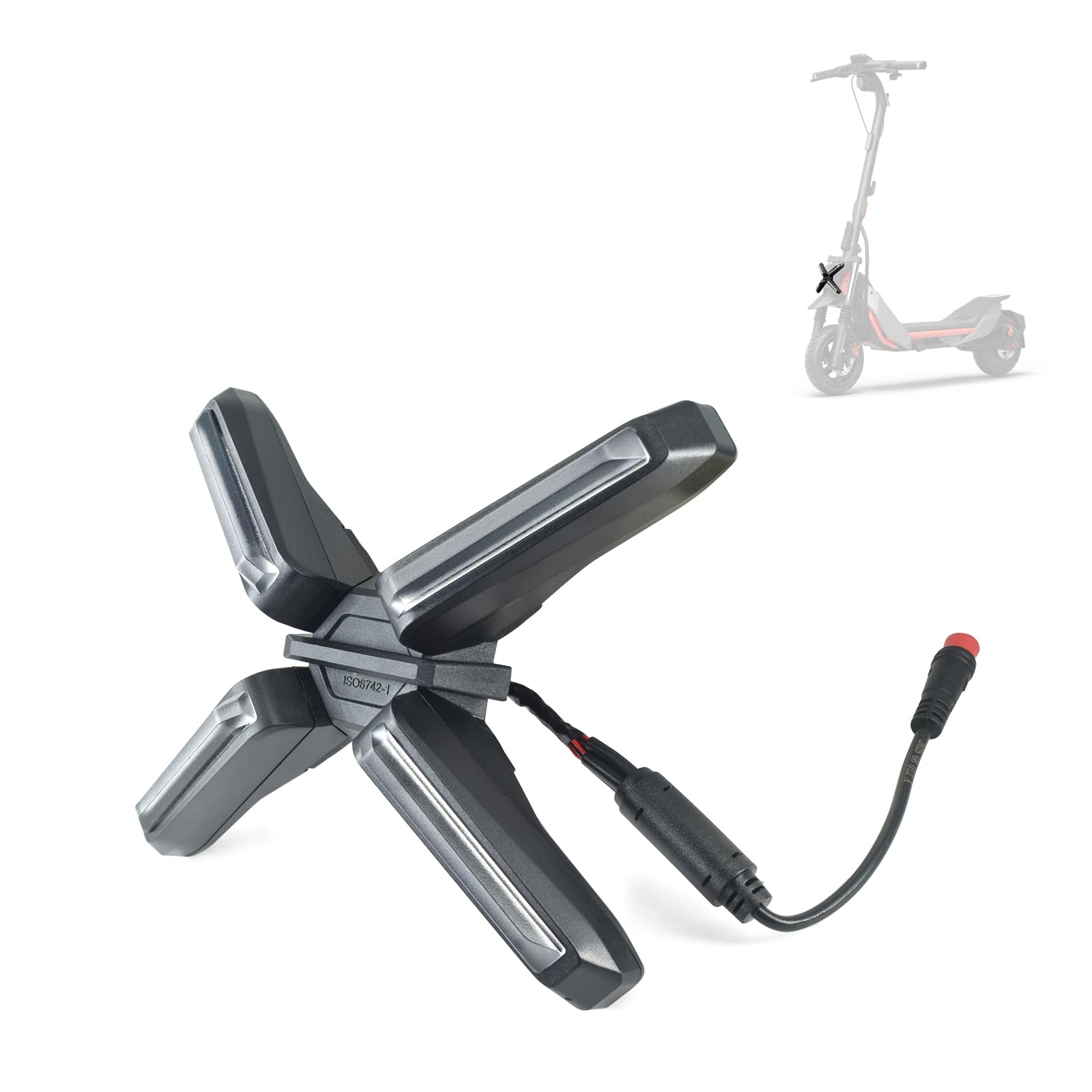 JOYSOG Faro anteriore luminoso a forma di X per scooter Ninebot ZT3/ZT3 Pro elettrico per bici elettrica