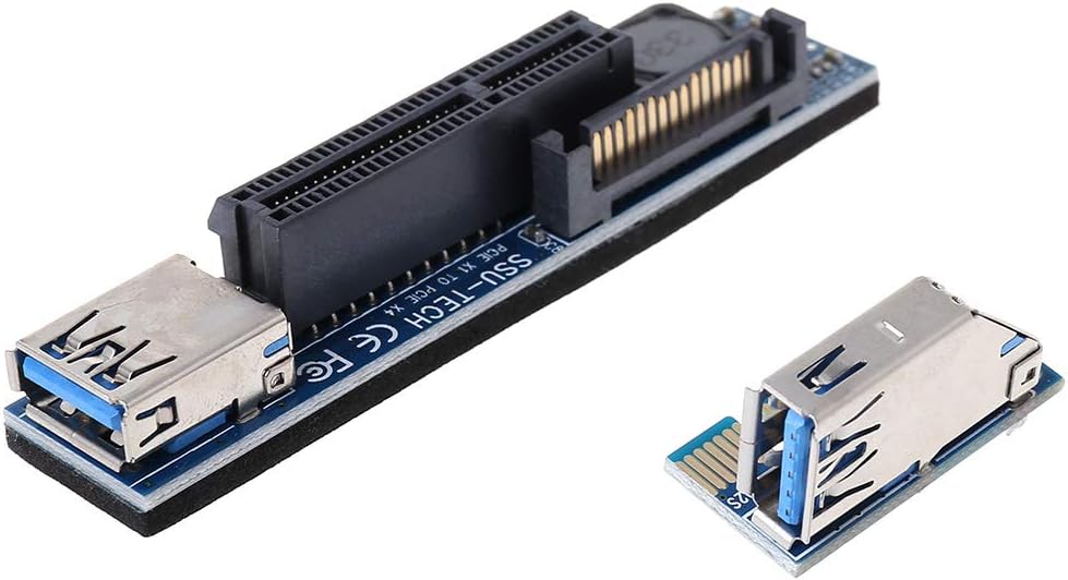 GMSP Add-on Card PCI Express USB 3.0 Adapter Raiser Extender,PCIE Riser Card USB 3.0,PCI-E SATA PCI E Riser PCI Express X1 to X4 Slot