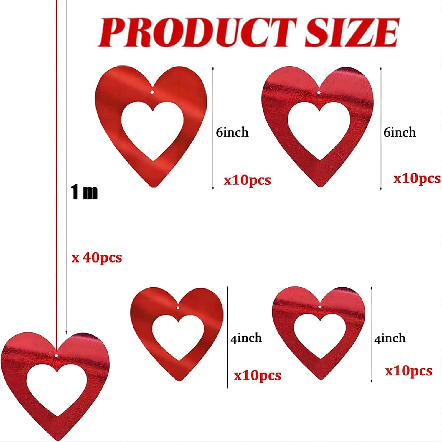 Bengalas De Humo De Colores 40 Corazones Colgantes - Decoración Romántica  Para Bodas O San Valentín Globos De Corazones, image size:1500x1500