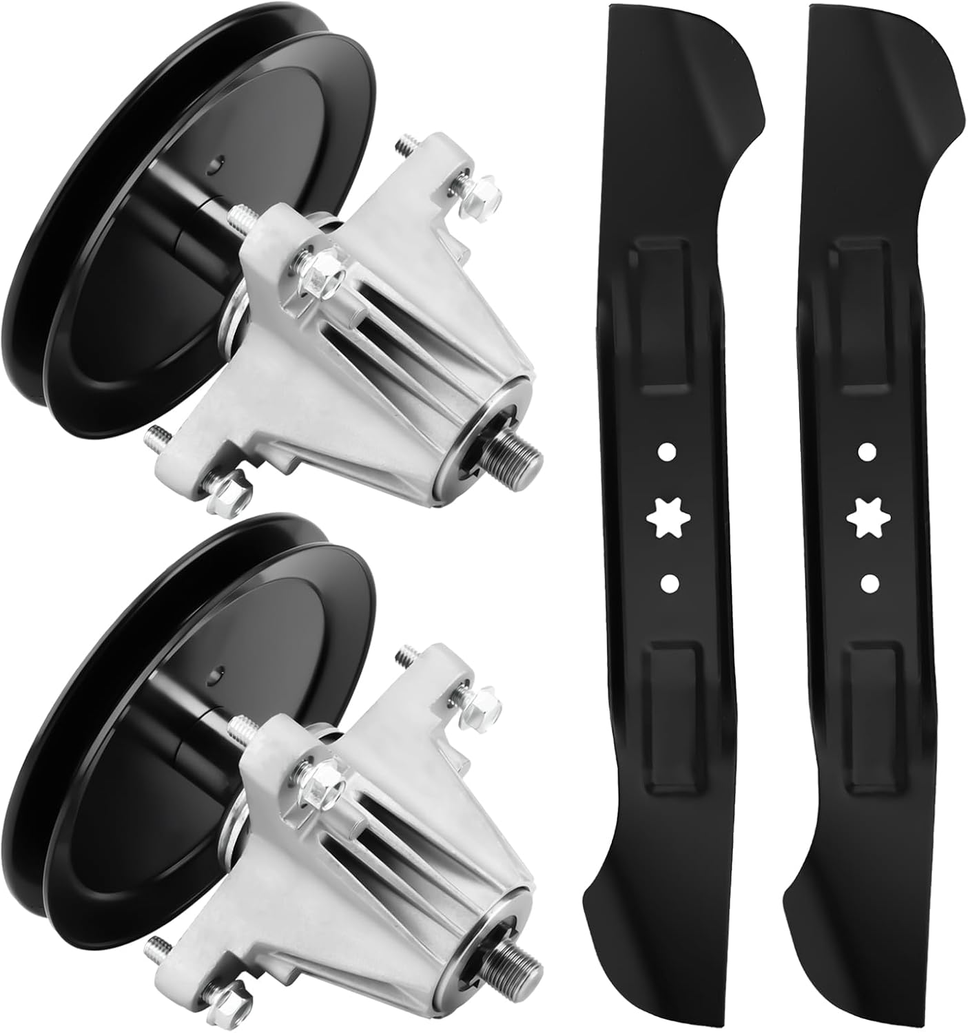 46 Inch Deck Spindle Rebuild Kit Replace for Cub Cadet XT1-LT46 XT2-LX46, Fit for Craftsman/MTD T225 T240 T2800 T3100 T8200 T8600, with 2 Spindles 618-06977 918-06977A, 2 Blades 742-04244 742-04290