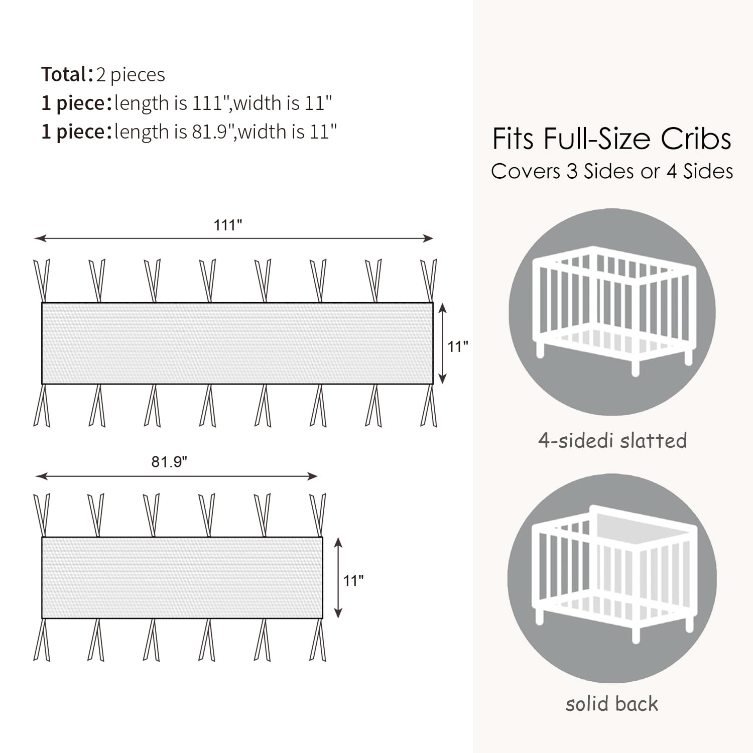 2 in 1 Mesh Sets, Anti-Collision,Full Coverage on All Sides,Suitable for Full-Size (Gray) - 3