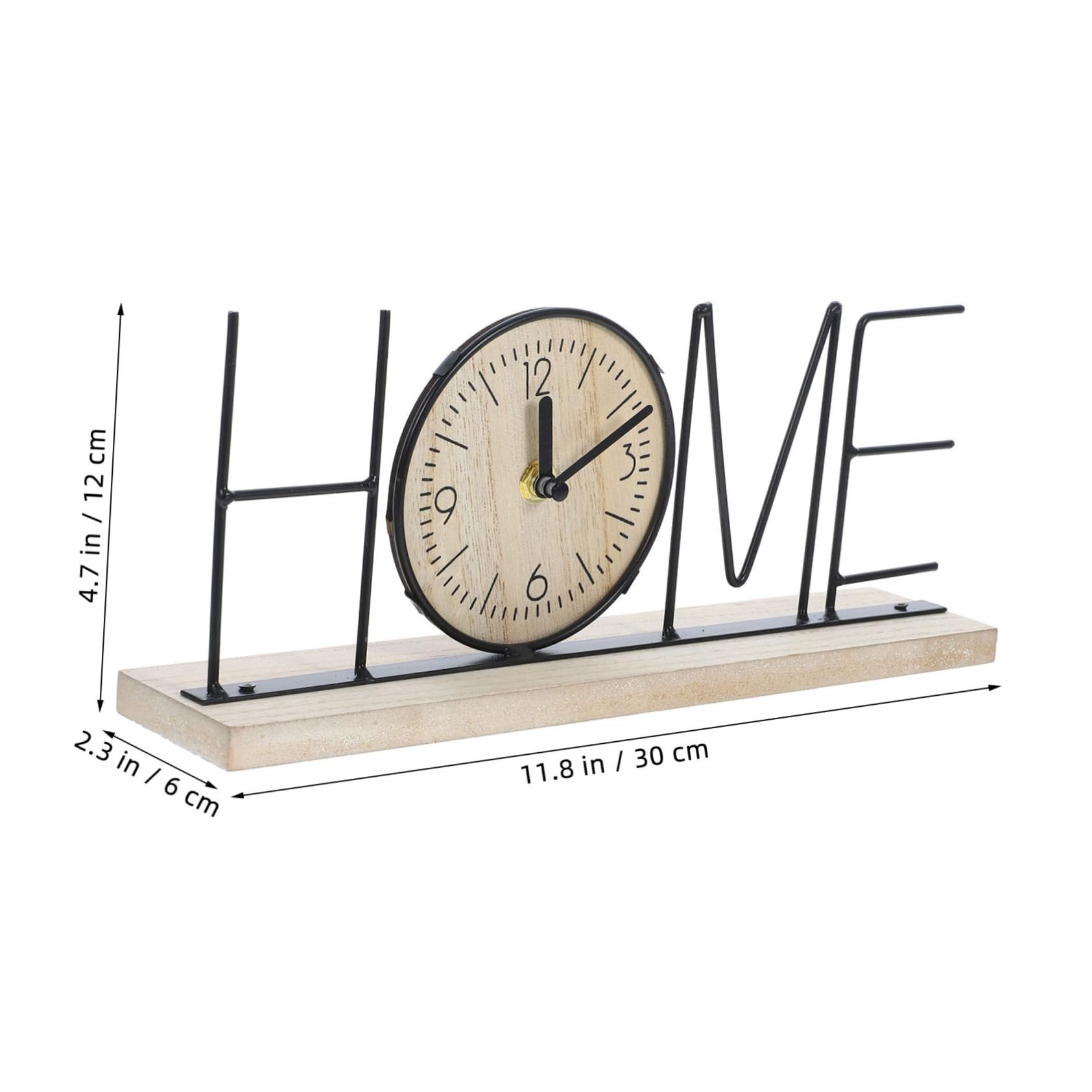 TOPBATHY Reloj Decorativo de Sobremesa Home de Madera y Hierro