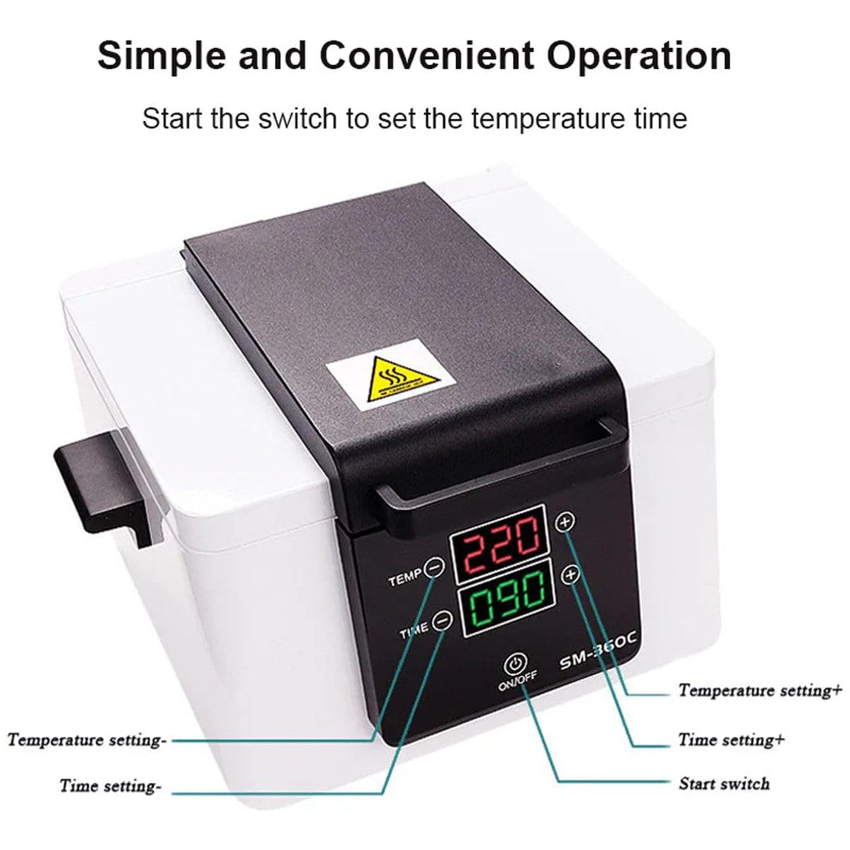 Esterilizador De Alta Temperatura De 200 ℃ con Temporizador, Esterilizador De Herramientas para UñAs, 2.6 L, para Herramientas Dentales, De Belleza, Juguetes, Tijeras, Toallas Y Gafas,White