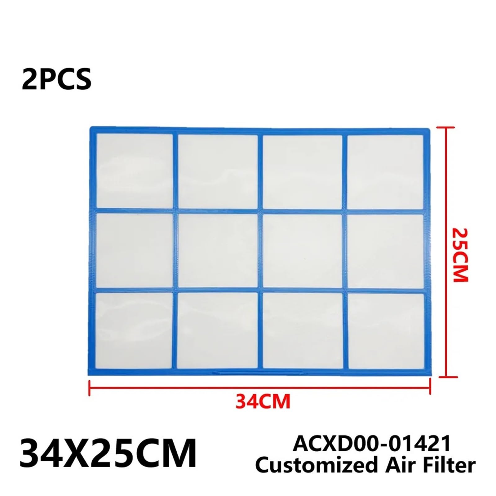 2 PZ/SET, Compatibile For Panasonic, 34X25 Cm ACXD00-01421 Filtro Del Condizionatore Personalizzato Tipo Versato Schermo Antipolvere