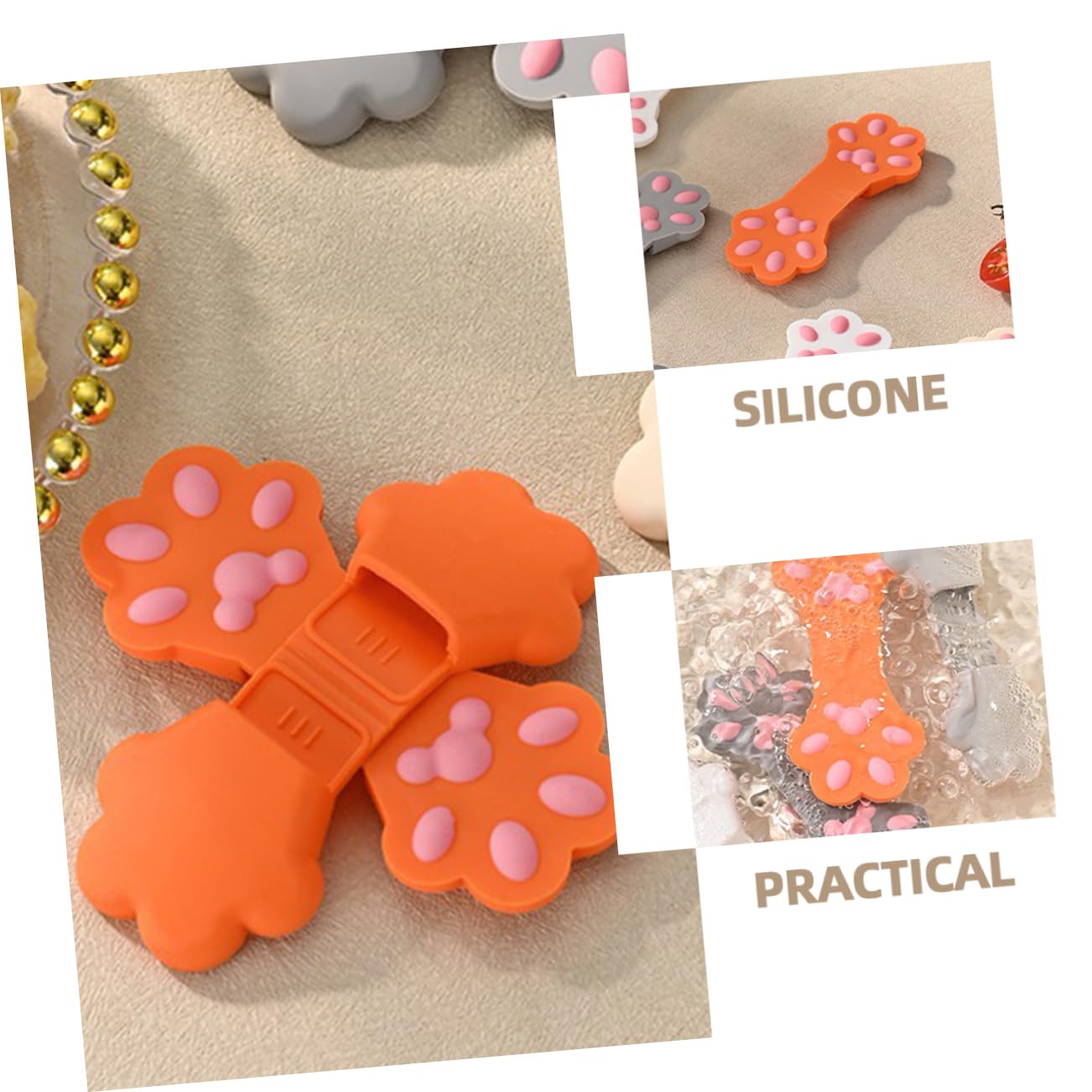 OUNONA 8pièces Clips Silicone Forme De Pattes De Chat De Clips De Scellement pour Snacks Pratiques Et Parfaits pour Sceller Les De Chips Et Aliments