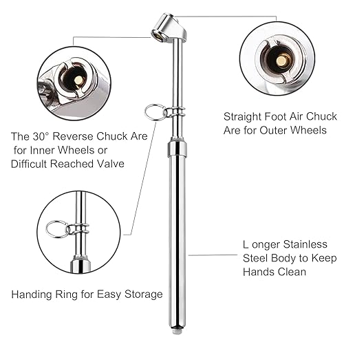 Miniatura 3 de ATsafepro Medidor de presión de neumáticos de camión, calibre de neumáticos de pluma resistente a 150 PSI10 bar, manómetro de presión de aire de