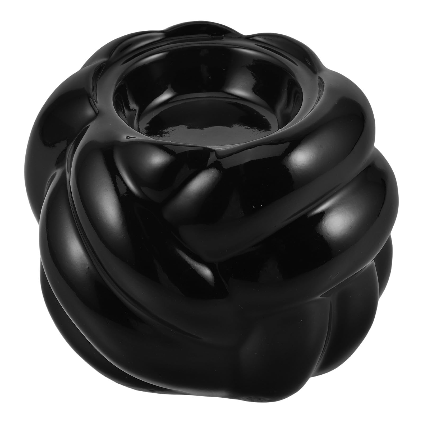 Toyvian 3 Piezas Candelabro Decorativo de Cerámica Negra Base Cónica,