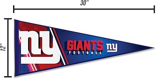 Vista 40 de Rico Industries NFL Football Primary 12" x 30" Felt Wall Décor Pennant - Great for Home/Bed Room/Man Cave Décor