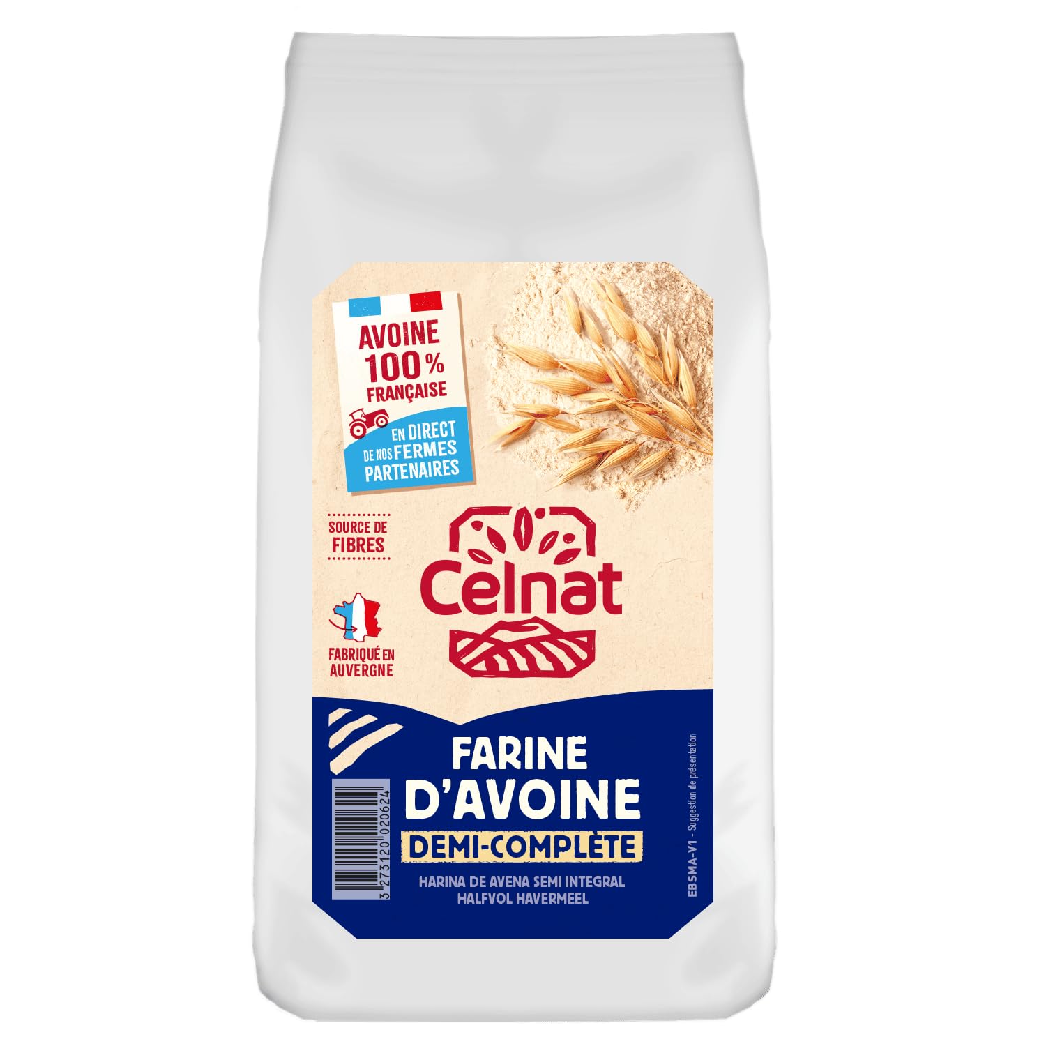 Celnat - Farine d'Avoine - Sans Gluten - Ab - Cuisine Patisserie - 500 G