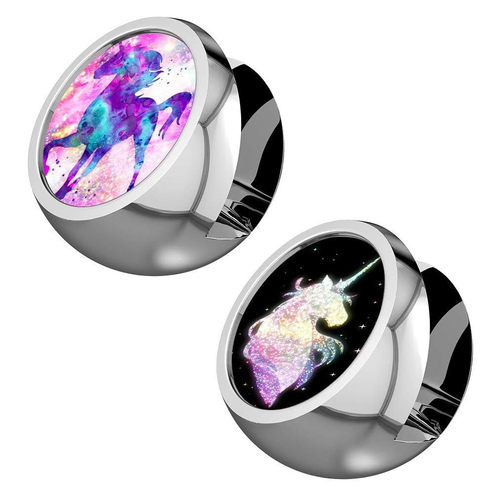 Professional Business Card Stainless Steel 2 Pack of Business Card Holder Full Metal Office Name Card Stand Display Idea Office Gift-Nebula Unicorn