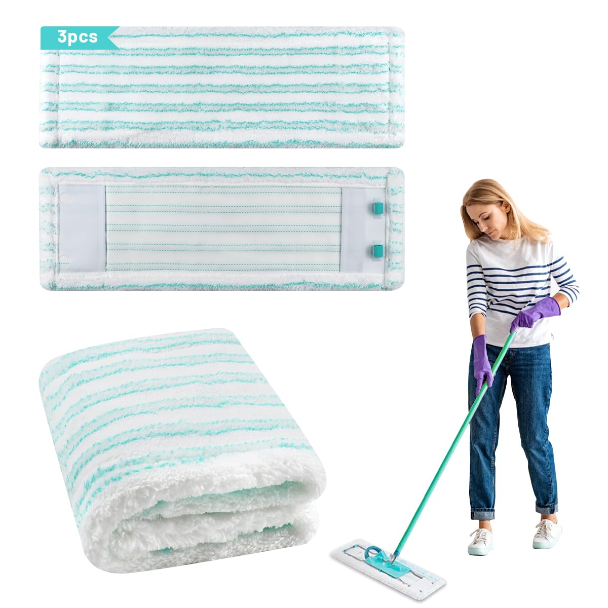 Leifheit Profi XL Micro Duo Fundas de Repuesto para Limpiaparabrisas, Recambio para Leifheit Profi XL Cotton Plus Microfibra