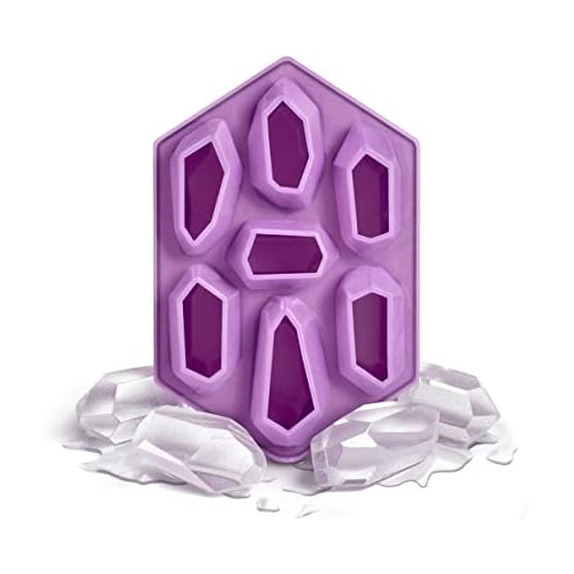 Genuine Fred CRYSTAL ICE TRAY, Silicone Ice Tray, Purple, 7.6 x 5 x 1.4 inches