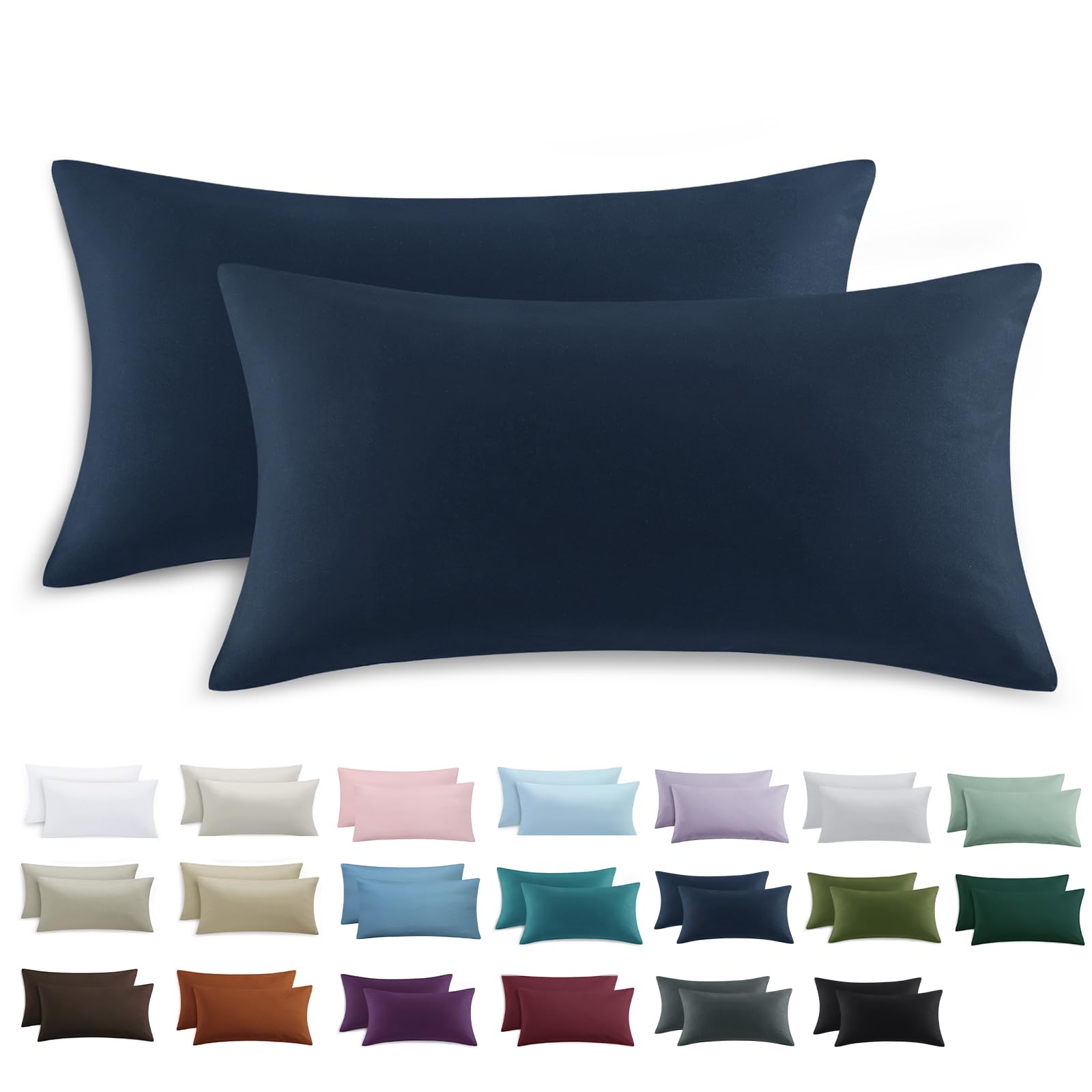 Tifschlaf Kissenbezug 2er Set - Kopfkissenbezug mit Reißverschluss aus Mikrofaser Weich, Pillow Case