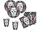 Produktbild 48 Teile Day of the Dead Set mit Totenkopf für 16 Personen