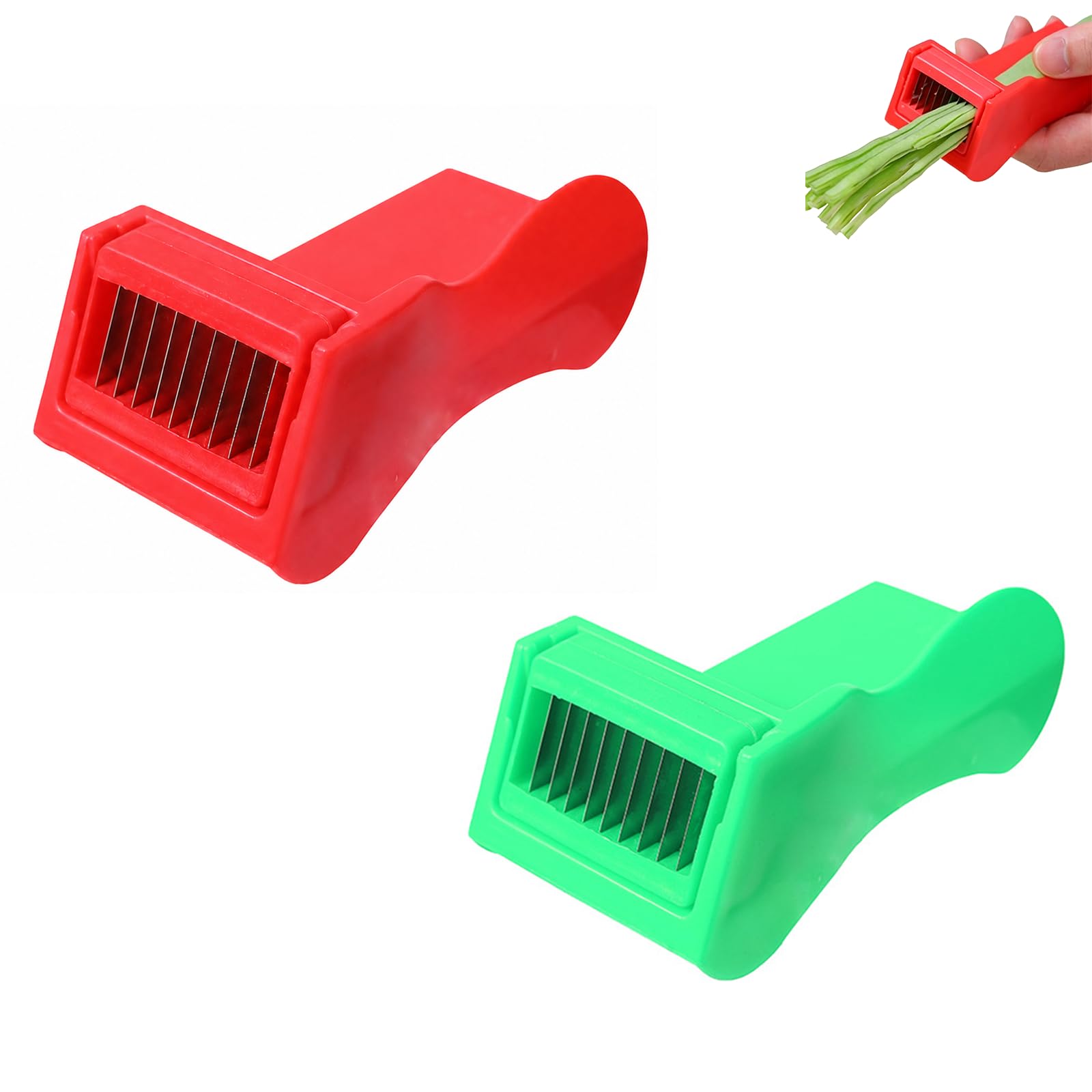 2 PCS Runner Bean Slicer, Efficient Bean Stringer & Vegetable Cutting Tool, Vegetable Cutter for Green Beans, Runner Beans, Multi-Functional Beans Shredder & Stringer, Kitchen Gadget