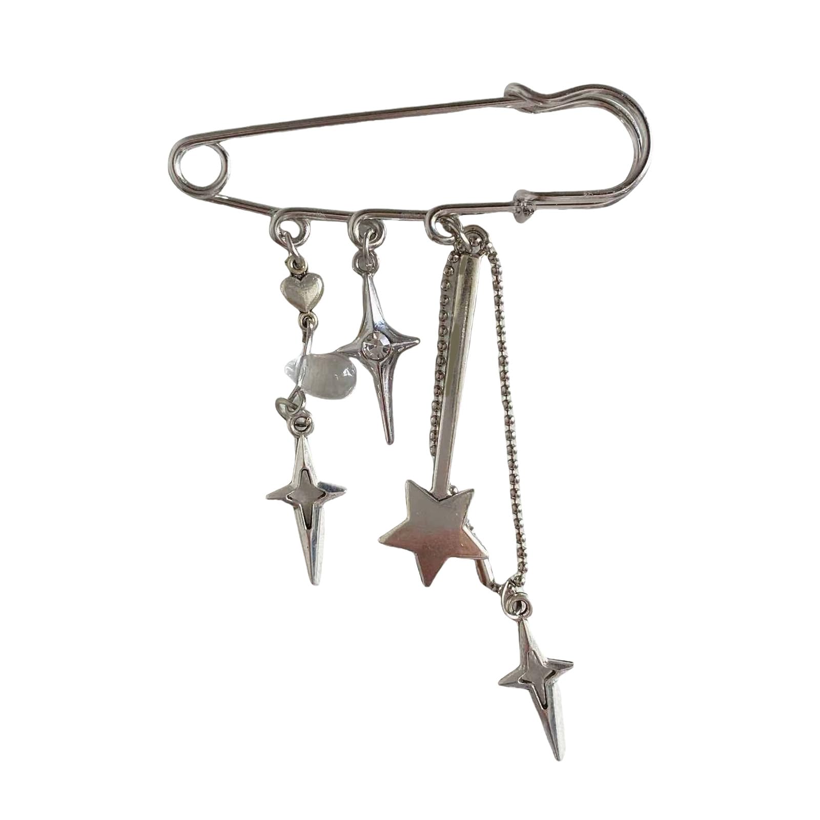 Lilinzhi Cute Pin Star Chain Keychain Pendant Lovely Hangings Decorations Keyrings Charm for Purse Bag Backpack Handbag