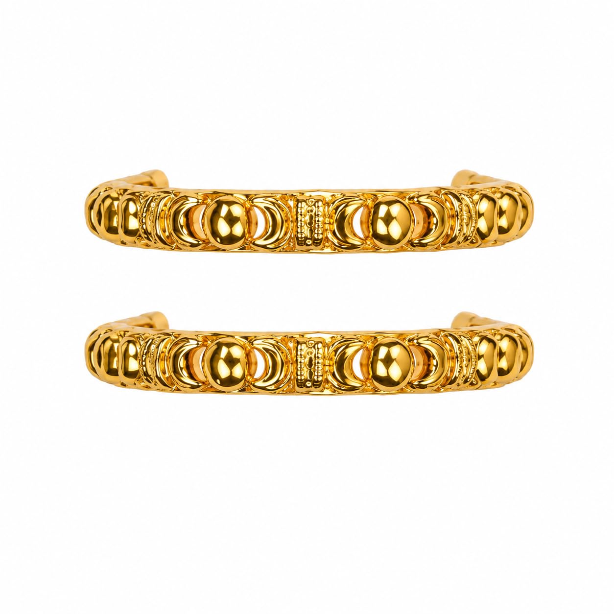 Plus Jewellery Charming Golden Ganpati Kada Pair with Dant Design For Ganesh |Bajuband Ganpatti Bappa | Ganapati Decoration Jewellery.-image-37